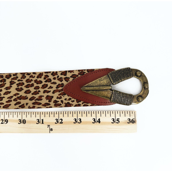 Omega Leopard Print Belt with Gold Buckle main image 5